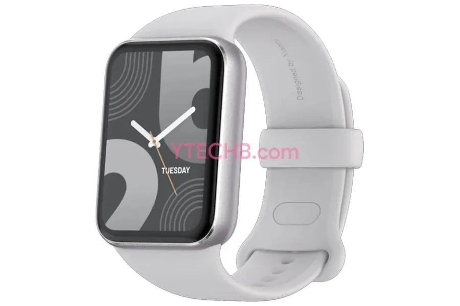 Xiaomi Smart Band 9 Pro blanche avec écran rectangulaire et affichage minimaliste.